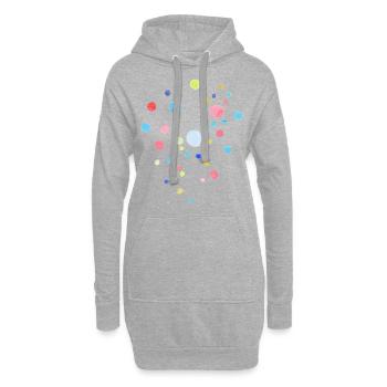 Punkte / Pastell / Konfetti - Hoodie-Kleid - Grau meliert - Vorne