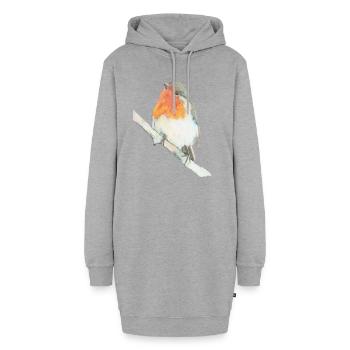 Rotkehlchen - Hoodie-Kleid - Grau meliert - Vorne