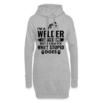 Schweißschweißer Metallbau Eisenarbeiter - Hoodie-Kleid - Grau meliert - Vorne
