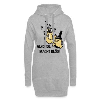 Alkohol Macht Blöd! (Karikatur / 3C) - Hoodie-Kleid - Grau meliert - Vorne