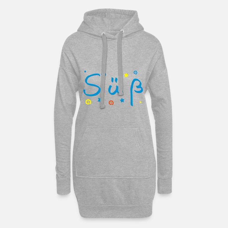 Süß - Hoodie-Kleid - Grau meliert