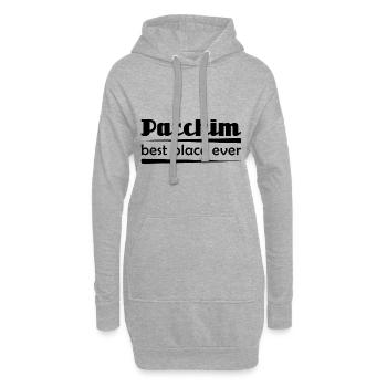 Parchim - Stadt best place ever - Hoodie-Kleid - Grau meliert - Vorne