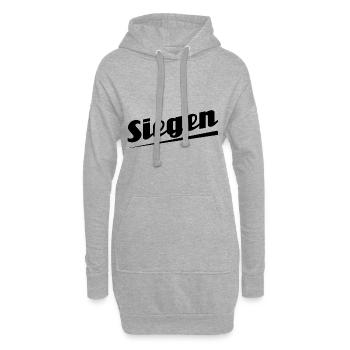 Siegen - Textdesign mit Stadtnamen - Hoodie-Kleid - Grau meliert - Vorne