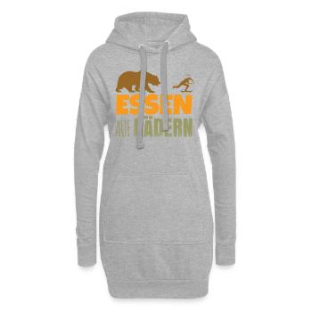 Skateboard Essen auf Rädern - Skater Skateboarder - Hoodie-Kleid - Grau meliert - Vorne