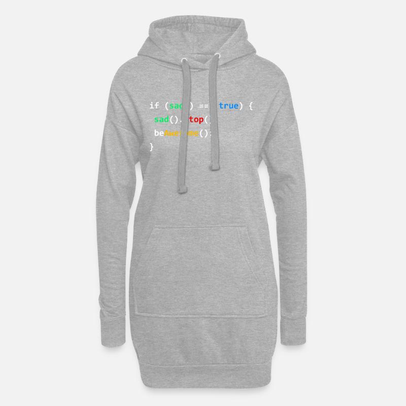 If Sad Be Awesome Coding Programming Nerd Gift - Hoodie-Kleid - Grau meliert