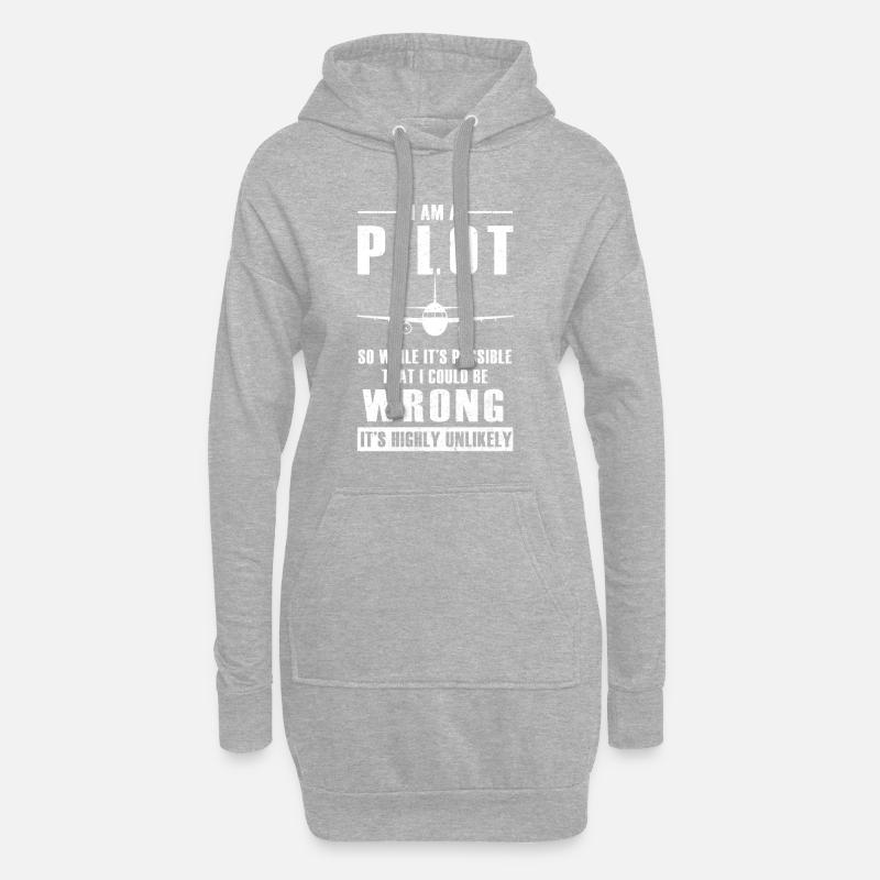 Ich Bin Ein Pilot Piloten Geschenk - Hoodie-Kleid - Grau meliert