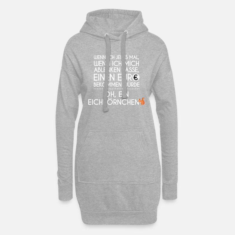 Eichhörnchen Ablenken Lustig ADHS ADHD - Hoodie-Kleid - Grau meliert