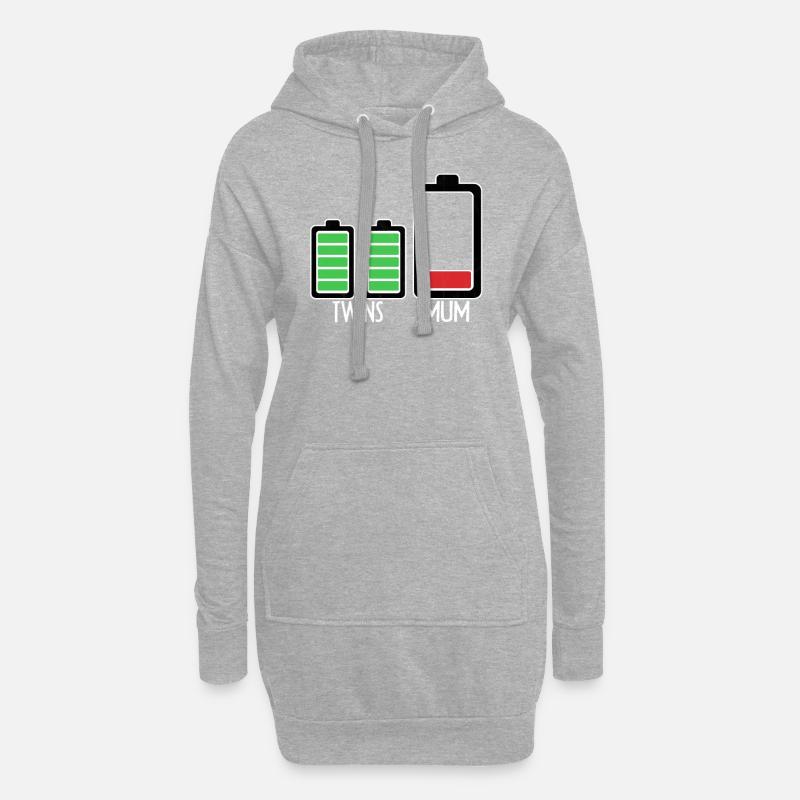 Zwilling Muttertag Mama Mutter Schwangerschaft - Hoodie-Kleid - Grau meliert