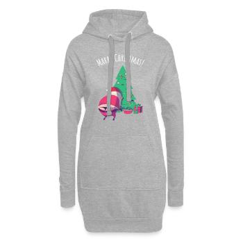 Ugly Christmas Père Noël Drôle d’idée cadeau - Sweat-shirt à capuche long Femme - gris chiné - Devant