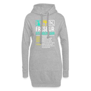 Friseur - Hoodie-Kleid - Grau meliert - Vorne