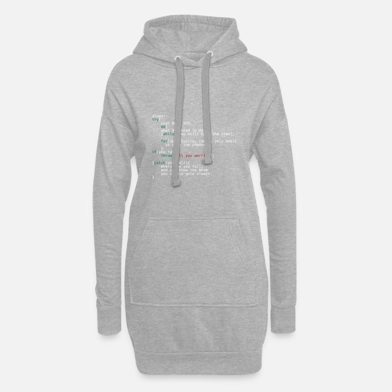 Geek Coder - Sweat-shirt à capuche long Femme - gris chiné