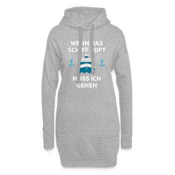 Wenn das Schiff ruft Kreuzfahrt Geschenk - Hoodie-Kleid - Grau meliert - Vorne