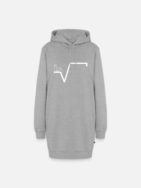 Ente Wurzel Entwurzle Lustig Geschenk Geschenkidee - Hoodie-Kleid - Grau meliert