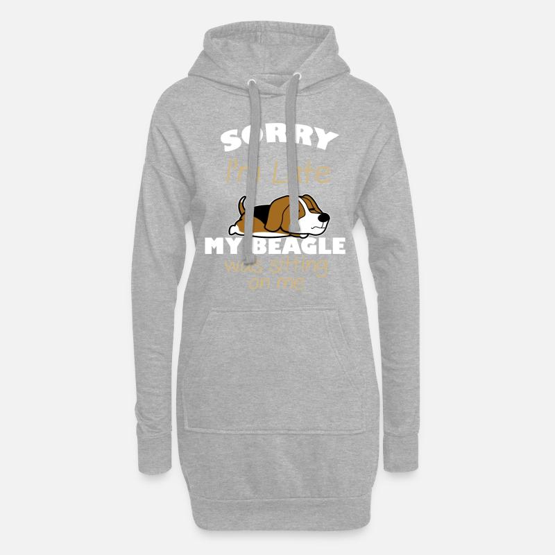 beagle - Hoodie-Kleid - Grau meliert