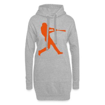 Baseballschläger schlägt Silhouette - Hoodie-Kleid - Grau meliert - Vorne
