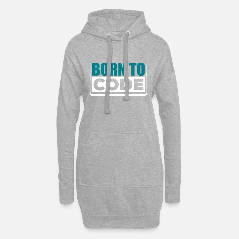 Programmierer - Hoodie-Kleid - Grau meliert