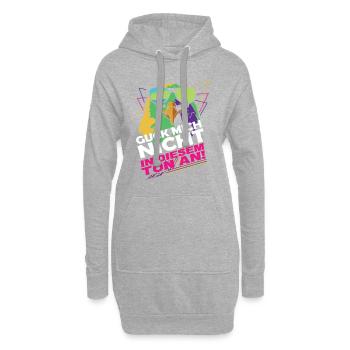 Lustiger Spruch Guck mich nicht in diesem Ton an! - Hoodie-Kleid - Grau meliert - Vorne