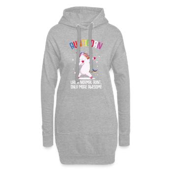 Einhorn Tante Aunticorn Bunt Pink lustig Geschenk - Hoodie-Kleid - Grau meliert - Vorne