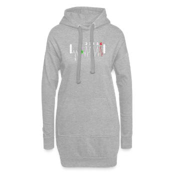 Motorrad Gangschaltung Motorradfahrer Bike Geschen - Hoodie-Kleid - Grau meliert - Vorne