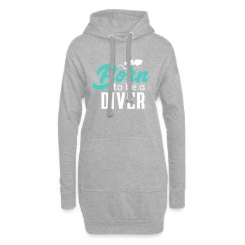 Born to be a diver - Tauchen Fisch Schnorcheln - Hoodie-Kleid - Grau meliert - Vorne