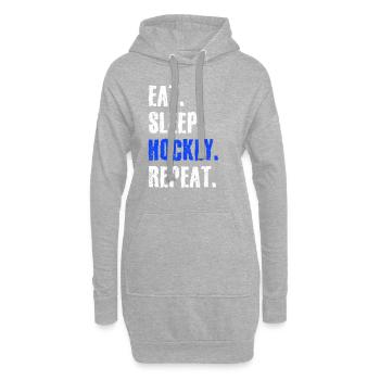 hockey manger dormir répéter - Sweat-shirt à capuche long Femme - gris chiné - Devant