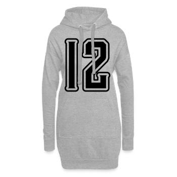 12 Zahl symbol - Hoodie-Kleid - Grau meliert - Vorne
