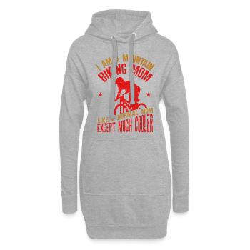 I Am A Mountain Biking Mom Lustiges Zitat für Mama - Hoodie-Kleid - Grau meliert - Vorne