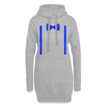 Lustige blaue Fliege mit Hosenträgern Perfekt - Hoodie-Kleid - Grau meliert - Vorne
