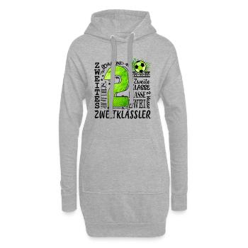 2. Klasse - Hoodie-Kleid - Grau meliert - Vorne