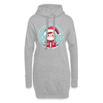 Santa Claus Boy Illustration Funny Christmas - Hoodie Dress - heather grey - Front