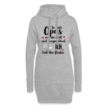 Tant de grands-pères, j’ai le meilleur, le meilleur grand-père - Sweat-shirt à capuche long Femme - gris chiné - Devant