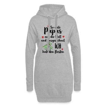 Meilleur papa tant de papas J’ai le meilleur - Sweat-shirt à capuche long Femme - gris chiné - Devant