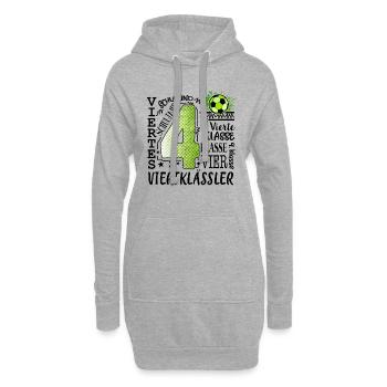 Football de 4e année - Sweat-shirt à capuche long Femme - gris chiné - Devant