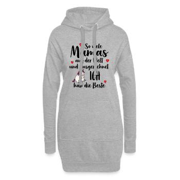 Beste Mama So Viele Mamas Ich Hab Die Beste - Hoodie-Kleid - Grau meliert - Vorne