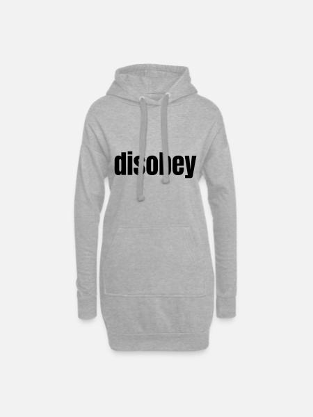 Disobey - Don't follow the rules - vector - Hoodie Dress - heather grey