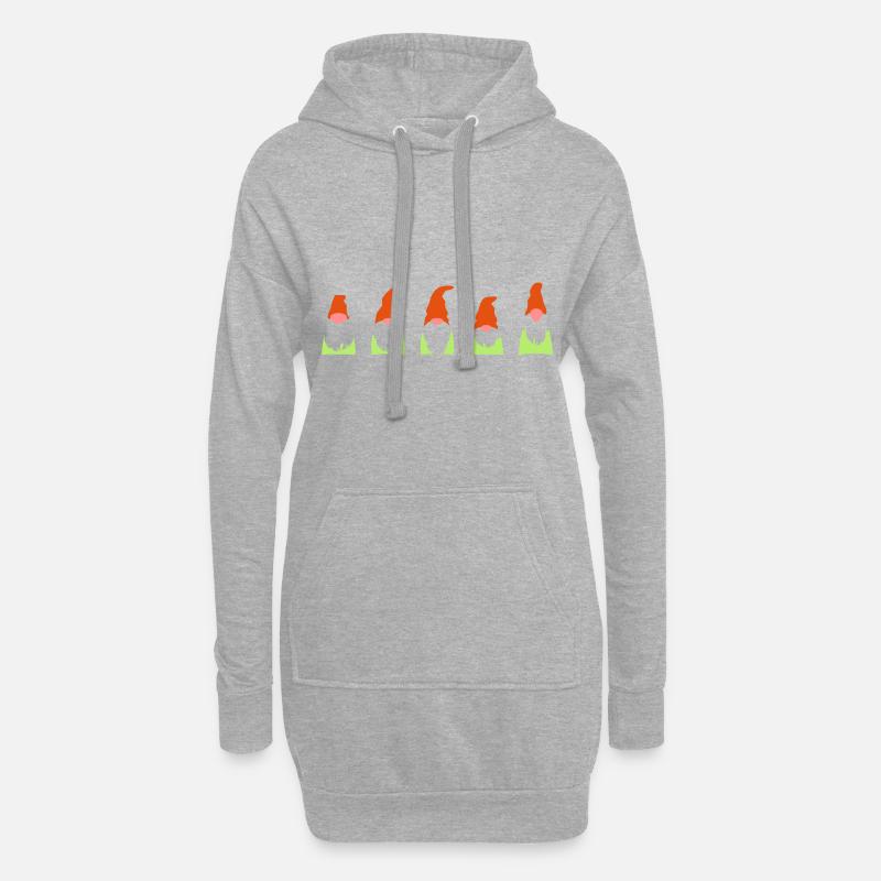 midgets dans une rangée - Sweat-shirt à capuche long Femme - gris chiné
