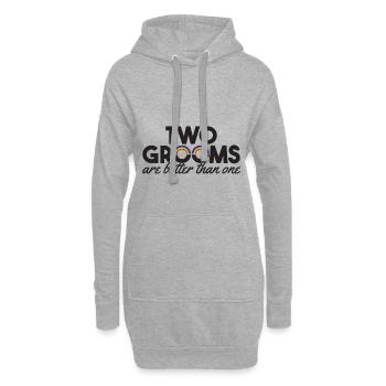 Deux mariés valent mieux qu’un cadeau - Sweat-shirt à capuche long Femme - gris chiné - Devant