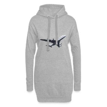 Flugzeug Passagierflugzeug Düsenflugzeug - Hoodie-Kleid - Grau meliert - Vorne