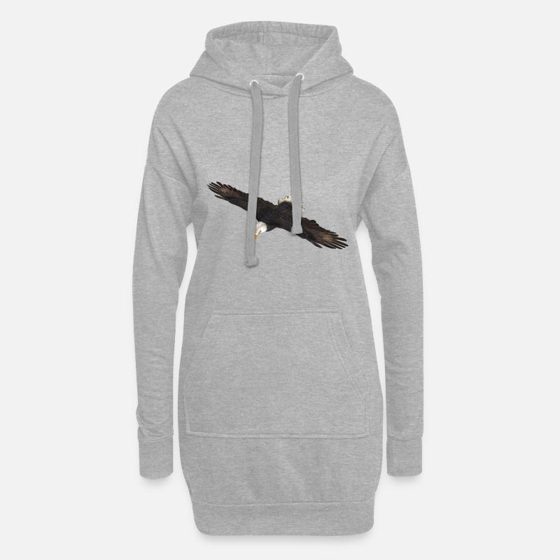 White-tailed Eagle - Hoodie Dress - heather grey