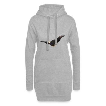 Aigle de mer Oiseau de proie Aigle - Sweat-shirt à capuche long Femme - gris chiné - Devant
