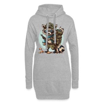 Die Reise der Waschbären - Hoodie-Kleid - Grau meliert - Vorne
