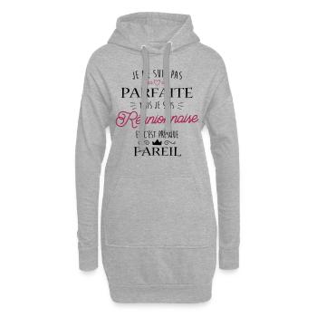Réunionnaise Parfaite - Sweat-shirt à capuche long Femme - gris chiné - Devant