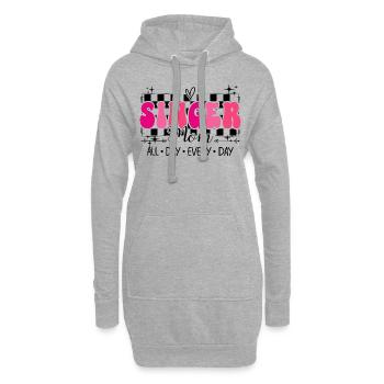 Singender Musiker Mama Sänger - Hoodie-Kleid - Grau meliert - Vorne