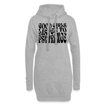 Mädchen hören Psytrance-Musik - Hoodie-Kleid - Grau meliert - Vorne