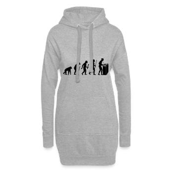 Evolution Techno - Sweat-shirt à capuche long Femme - gris chiné - Devant