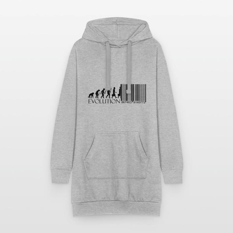 Evolution Code à barres Numérisation Sweat-shirt à capuche long Femme