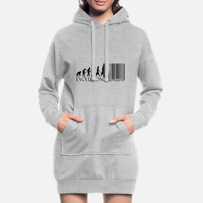 Evolution Barcode Digitization Hoodie Dress