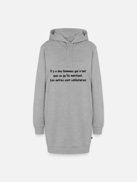 Zitat Humor - Hoodie-Kleid - Grau meliert