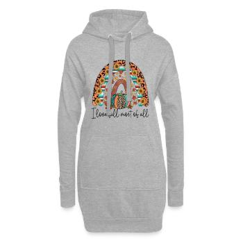 Ich liebe den Herbst am meisten - Hoodie-Kleid - Grau meliert - Vorne