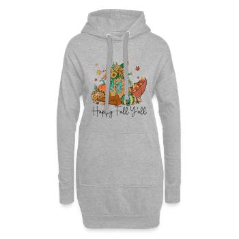 Happy Fall y'all - Hoodie-Kleid - Grau meliert - Vorne